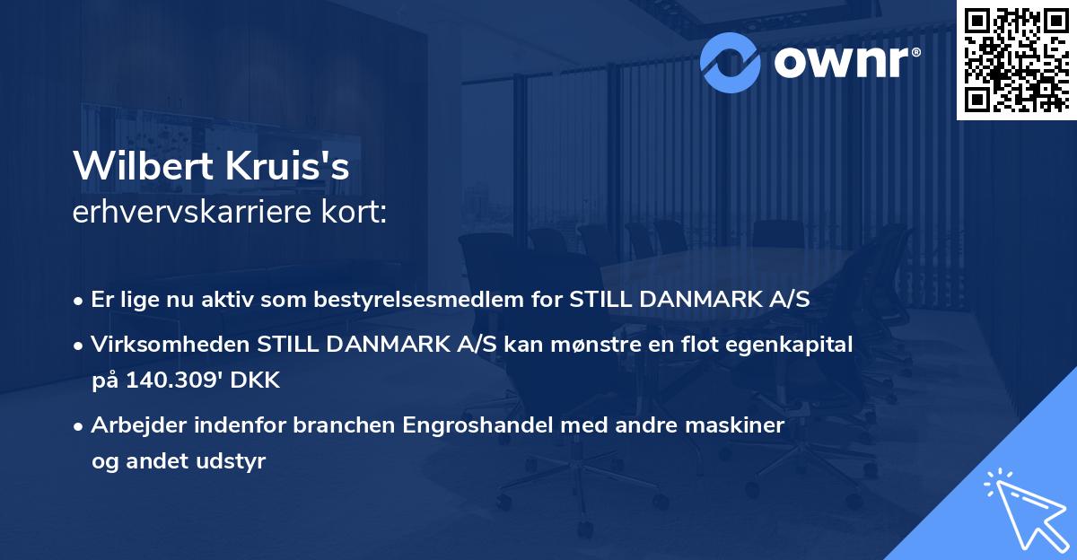 Wilbert Kruis's erhvervskarriere kort