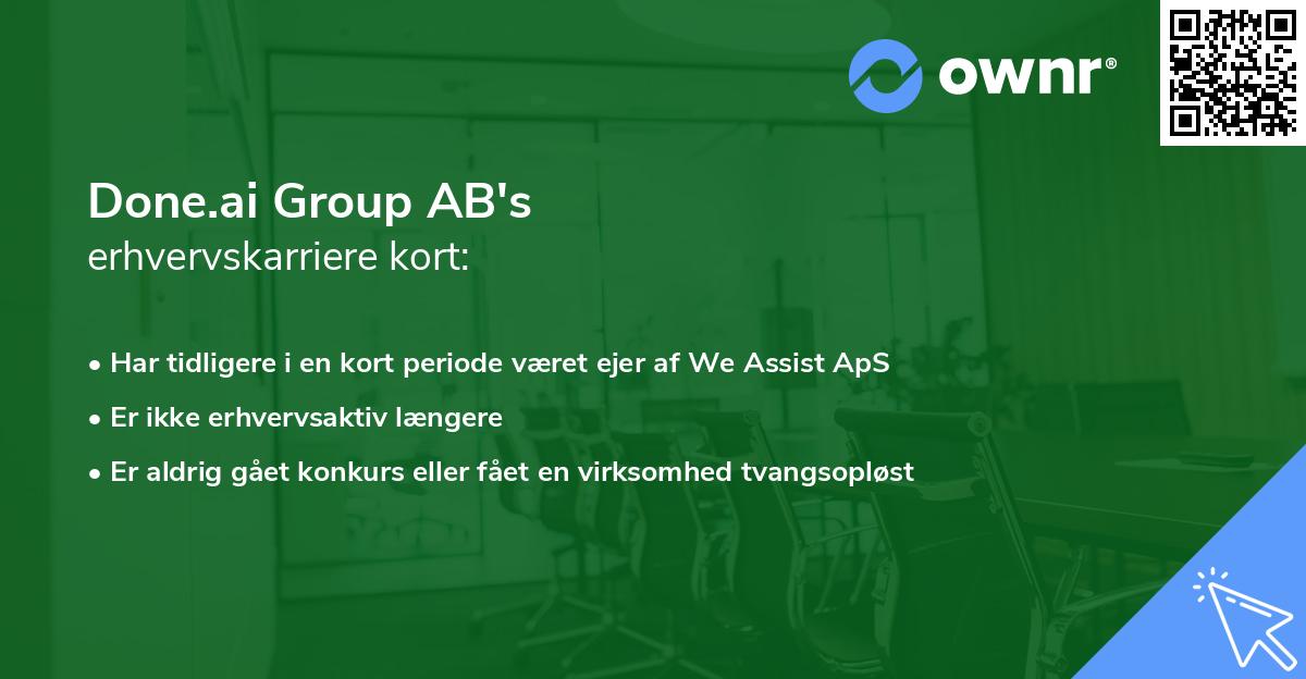 Done.ai Group AB's erhvervskarriere kort