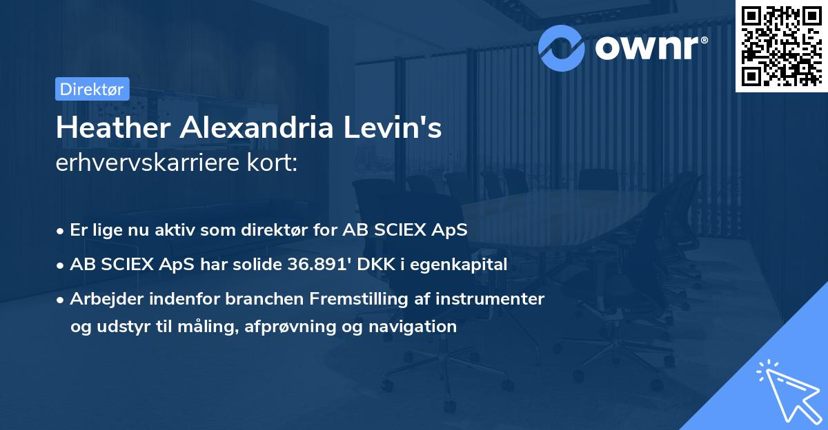 Heather Alexandria Levin's erhvervskarriere kort