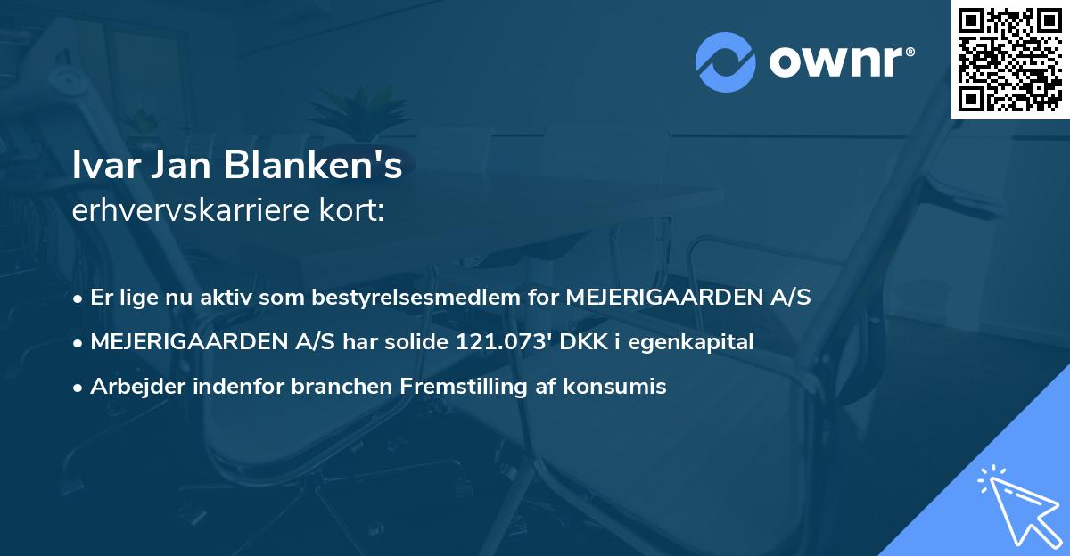 Ivar Jan Blanken's erhvervskarriere kort