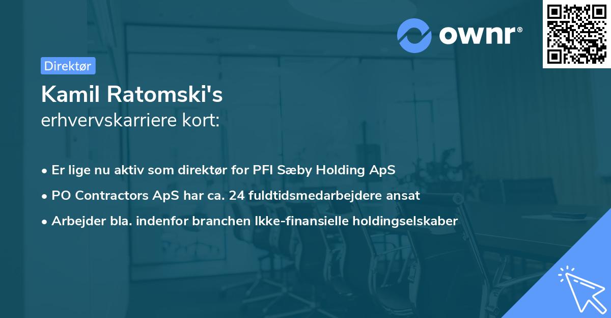 Kamil Ratomski's erhvervskarriere kort