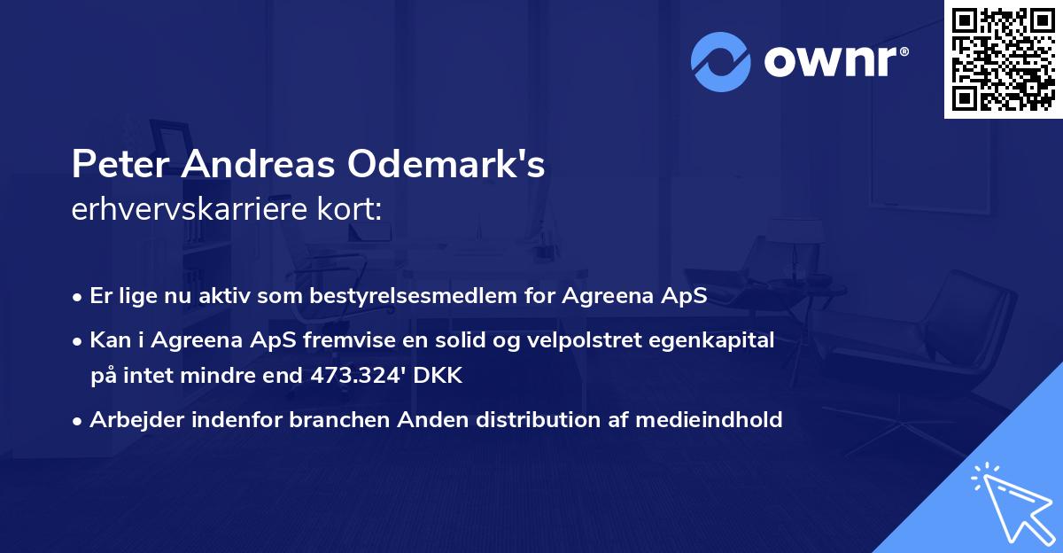 Peter Andreas Odemark's erhvervskarriere kort