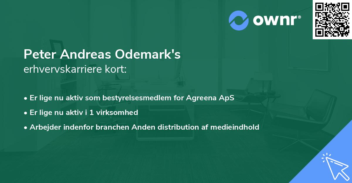 Peter Andreas Odemark's erhvervskarriere kort