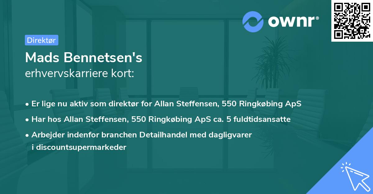 Mads Bennetsen's erhvervskarriere kort