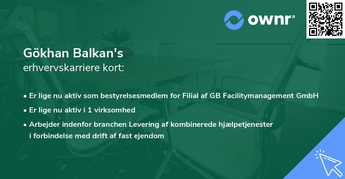 Gökhan Balkan's erhvervskarriere kort