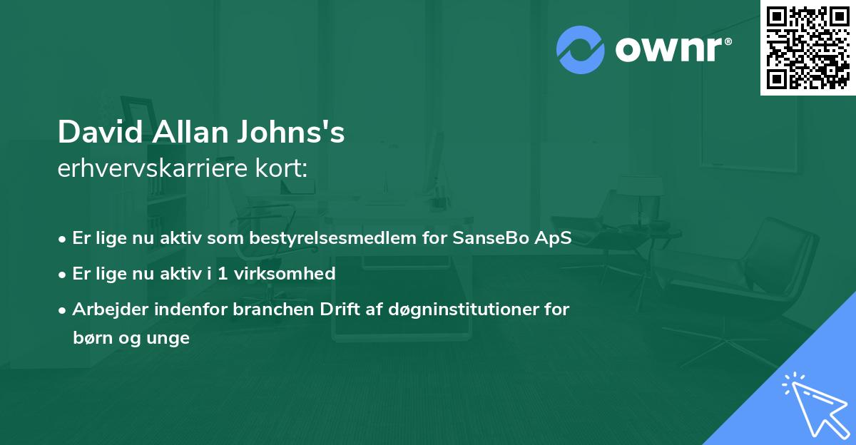 David Allan Johns's erhvervskarriere kort