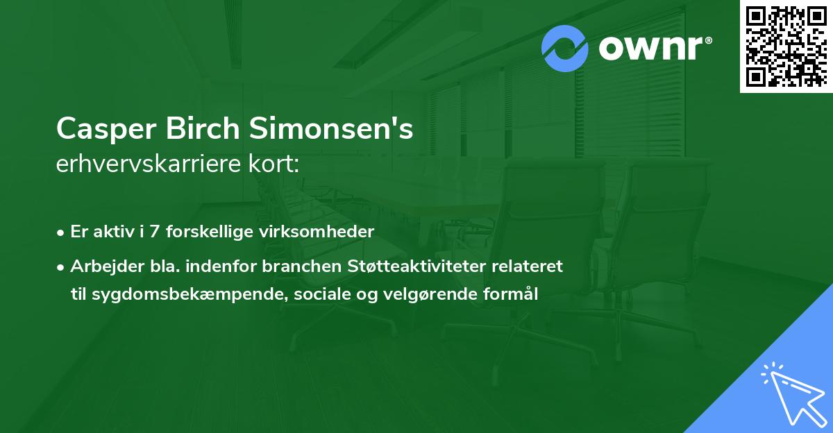 Casper Birch Simonsen's erhvervskarriere kort