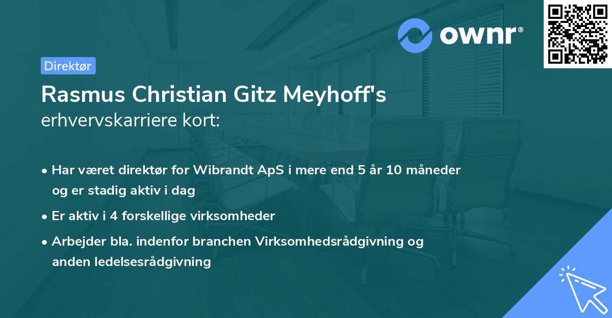 Rasmus Christian Gitz Meyhoff's erhvervskarriere kort