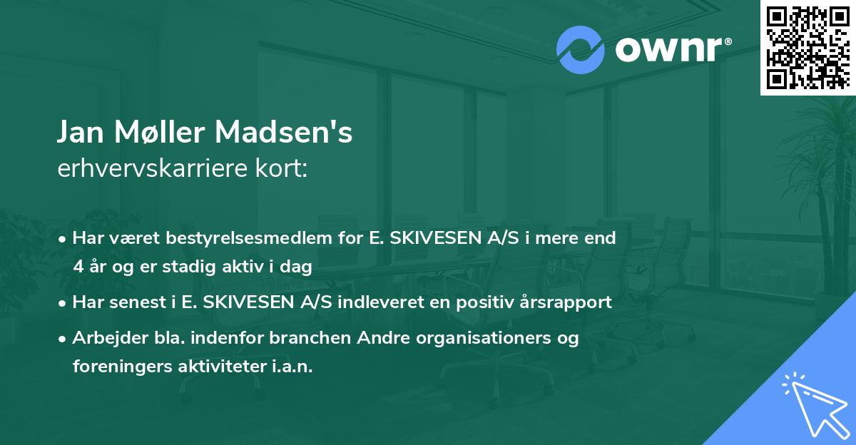 Jan Møller Madsen's erhvervskarriere kort