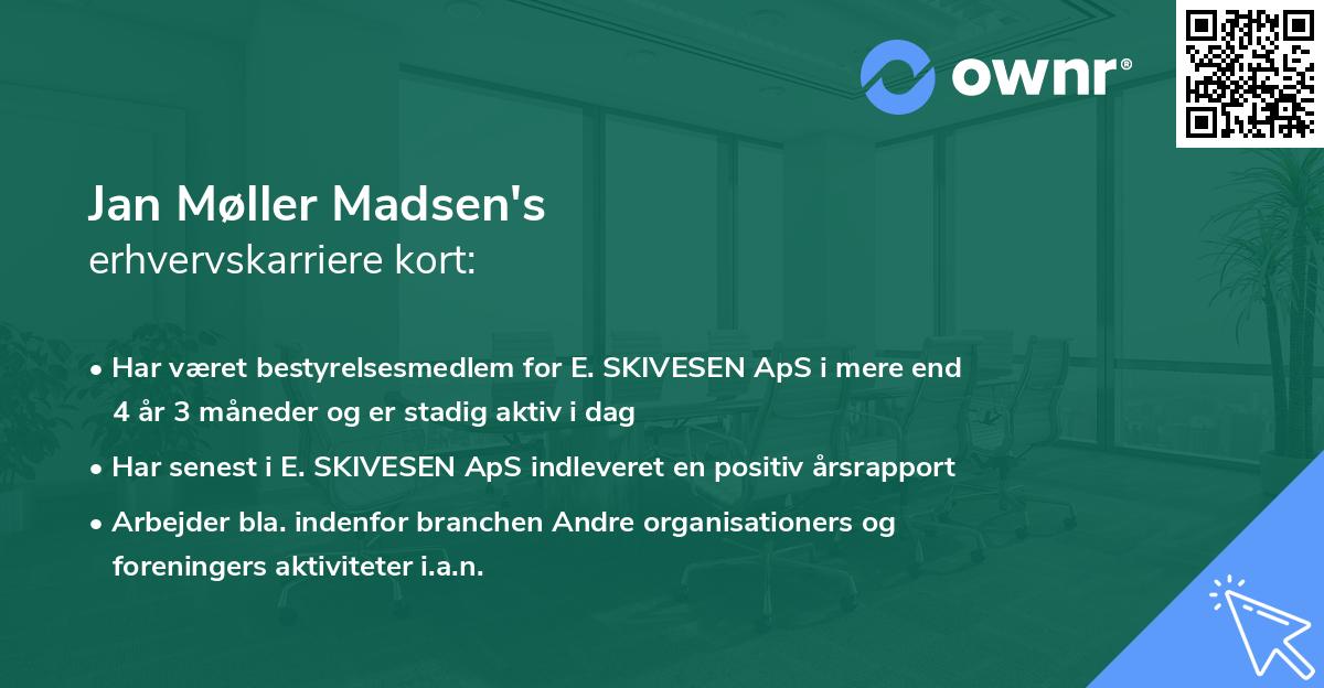 Jan Møller Madsen's erhvervskarriere kort