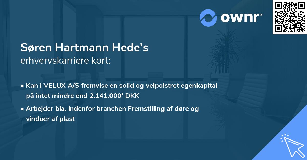 Søren Hartmann Hede's erhvervskarriere kort