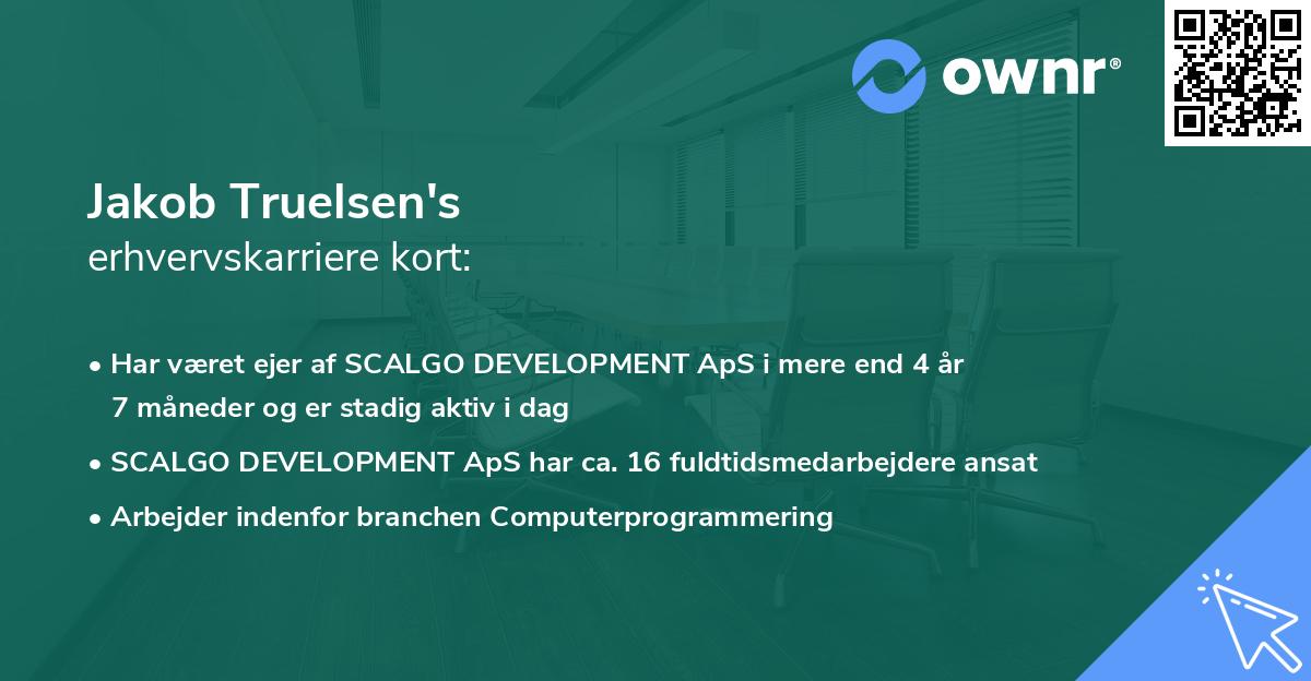 Jakob Truelsen's erhvervskarriere kort