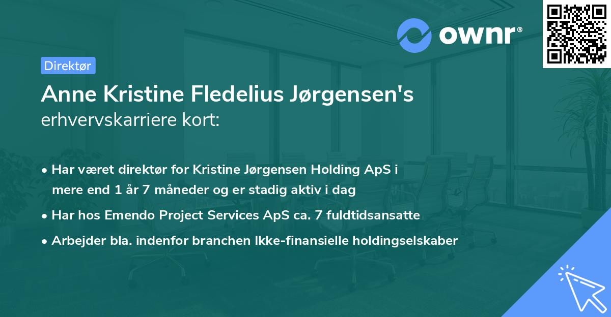 Anne Kristine Fledelius Jørgensen's erhvervskarriere kort