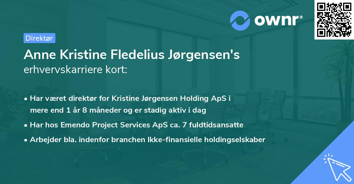Anne Kristine Fledelius Jørgensen's erhvervskarriere kort