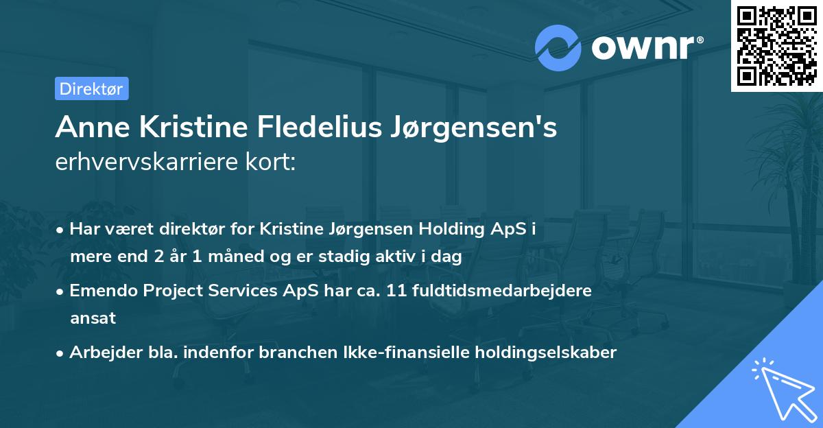 Anne Kristine Fledelius Jørgensen's erhvervskarriere kort