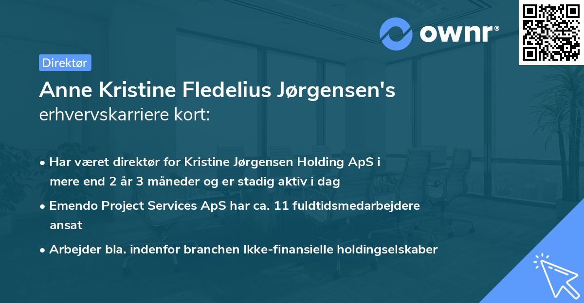 Anne Kristine Fledelius Jørgensen's erhvervskarriere kort