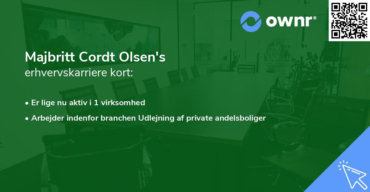 Majbritt Cordt Olsen's erhvervskarriere kort