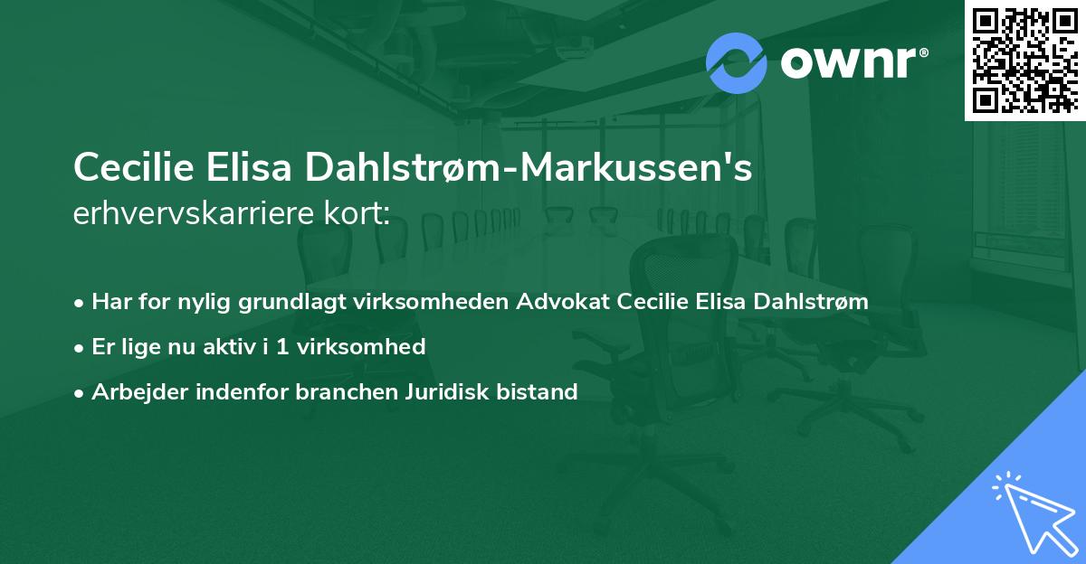 Cecilie Elisa Dahlstrøm-Markussen's erhvervskarriere kort