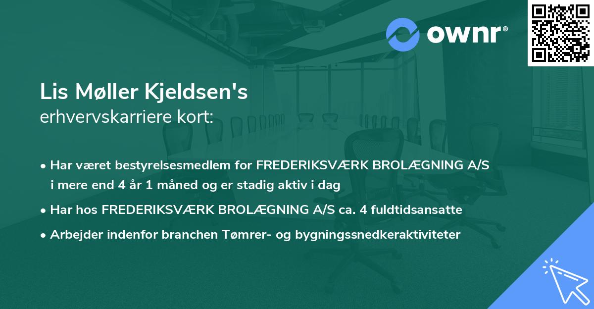 Lis Møller Kjeldsen's erhvervskarriere kort