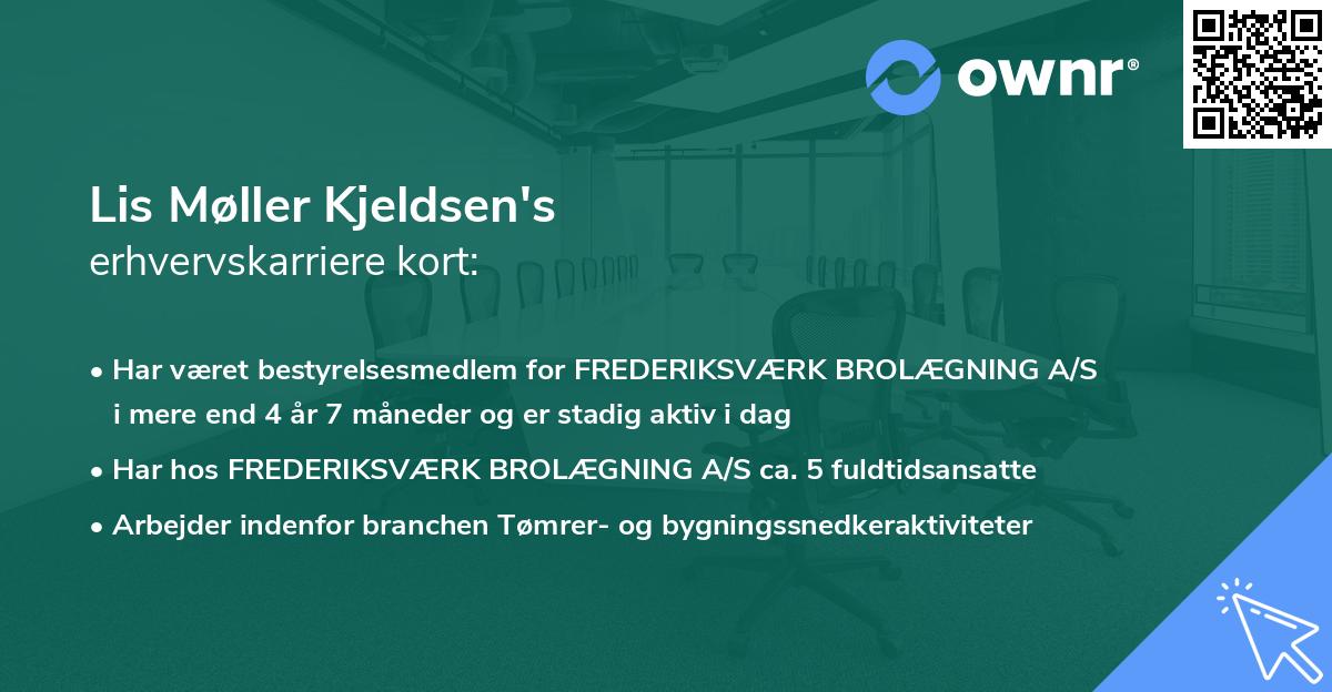 Lis Møller Kjeldsen's erhvervskarriere kort