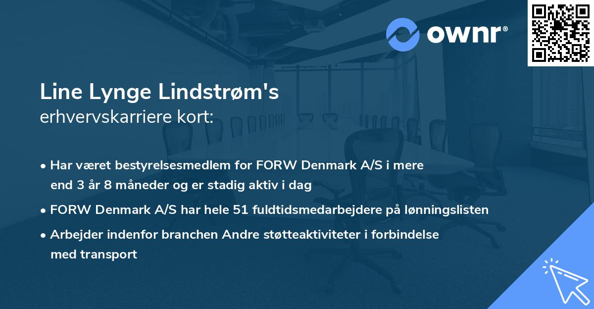 Line Lynge Lindstrøm's erhvervskarriere kort