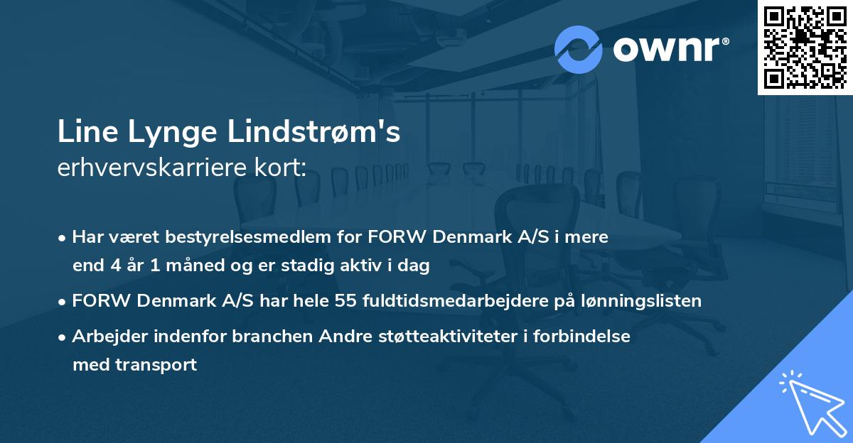 Line Lynge Lindstrøm's erhvervskarriere kort