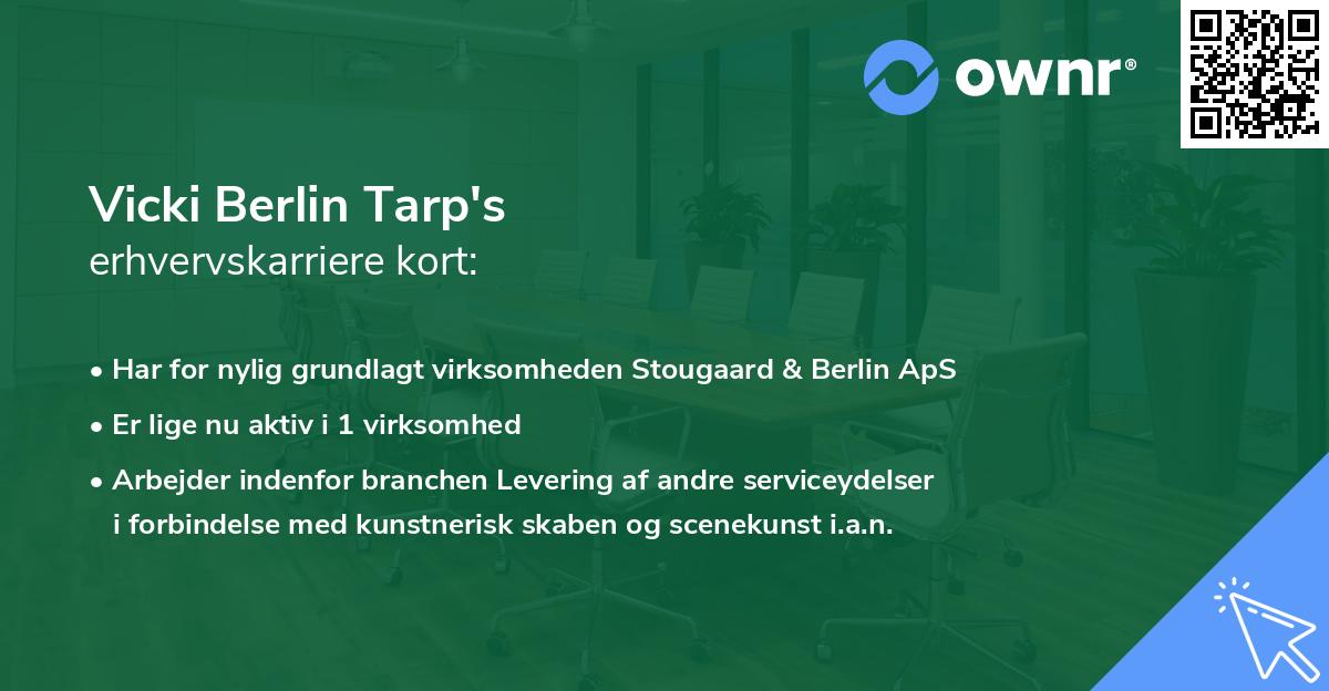 Vicki Berlin Tarp's erhvervskarriere kort