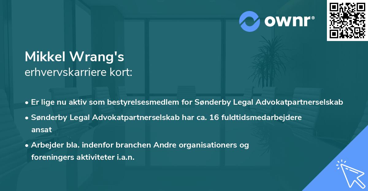 Mikkel Wrang's erhvervskarriere kort