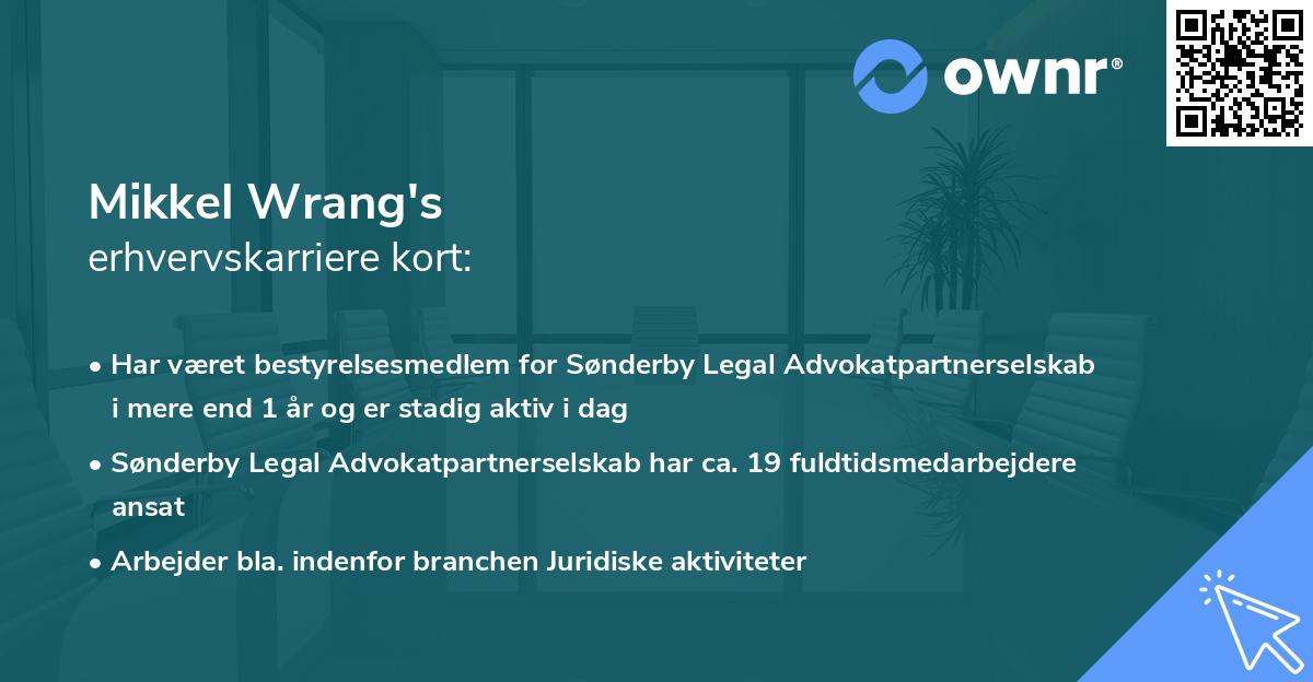 Mikkel Wrang's erhvervskarriere kort