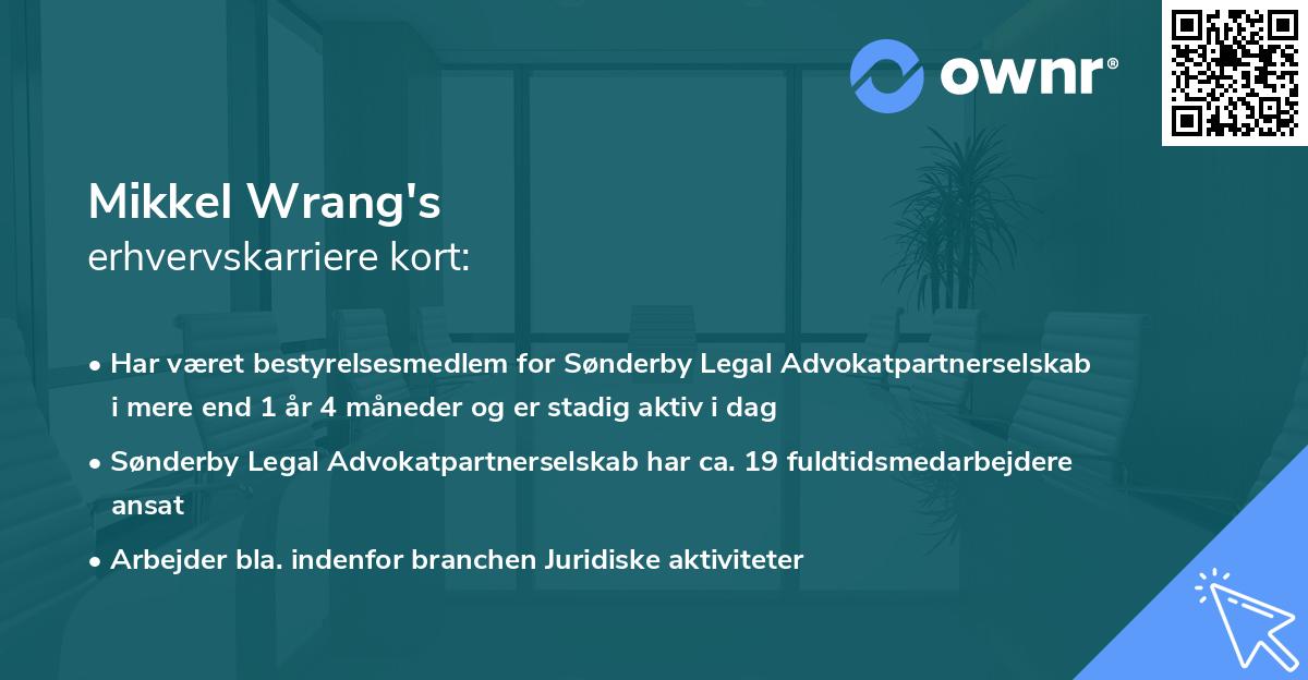 Mikkel Wrang's erhvervskarriere kort