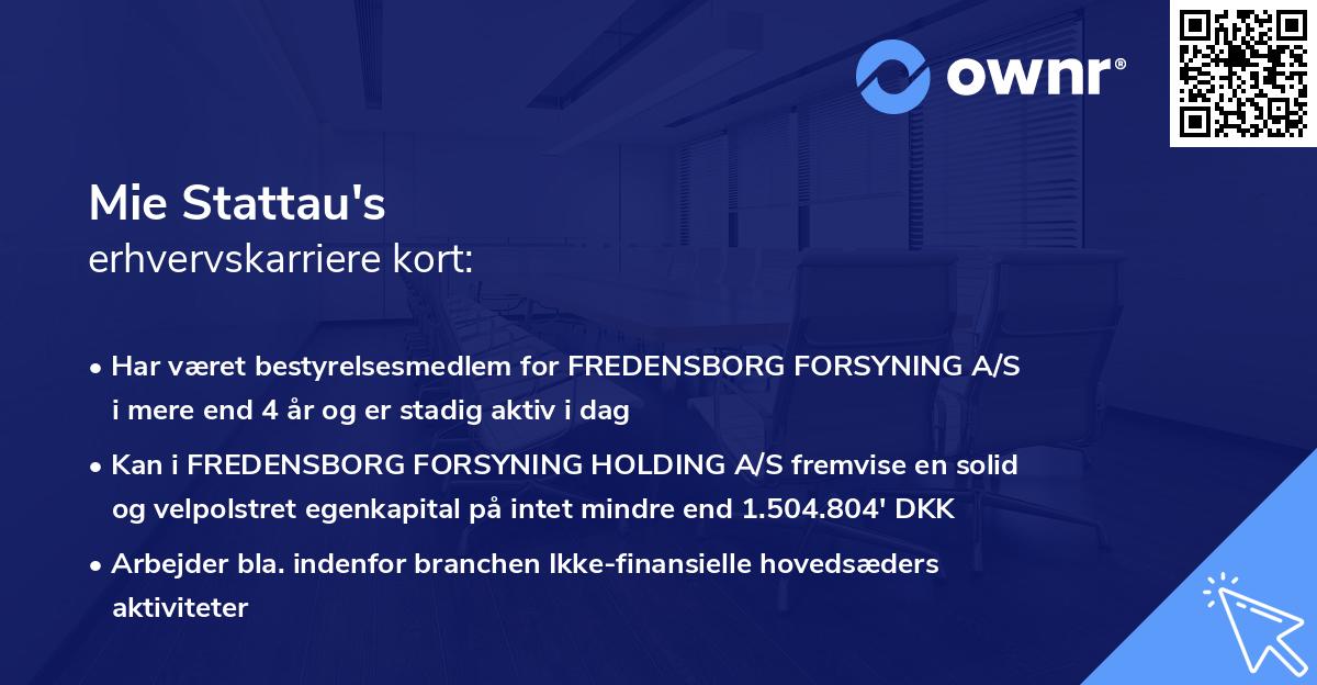 Mie Stattau's erhvervskarriere kort