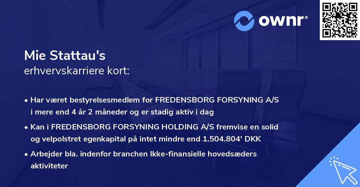 Mie Stattau's erhvervskarriere kort