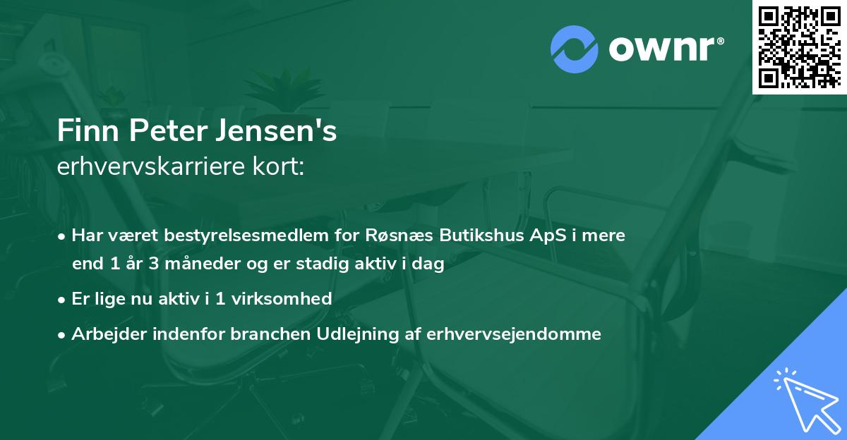 Finn Peter Jensen's erhvervskarriere kort
