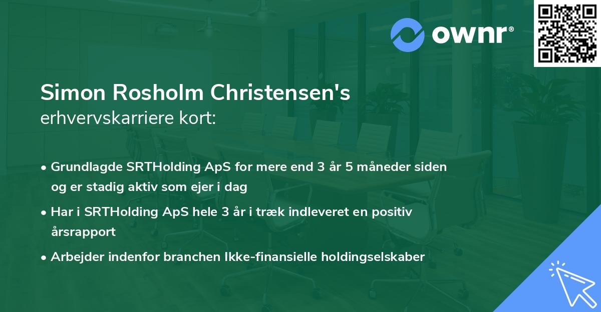 Simon Rosholm Christensen's erhvervskarriere kort