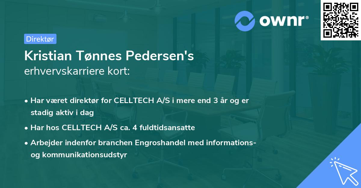 Kristian Tønnes Pedersen's erhvervskarriere kort