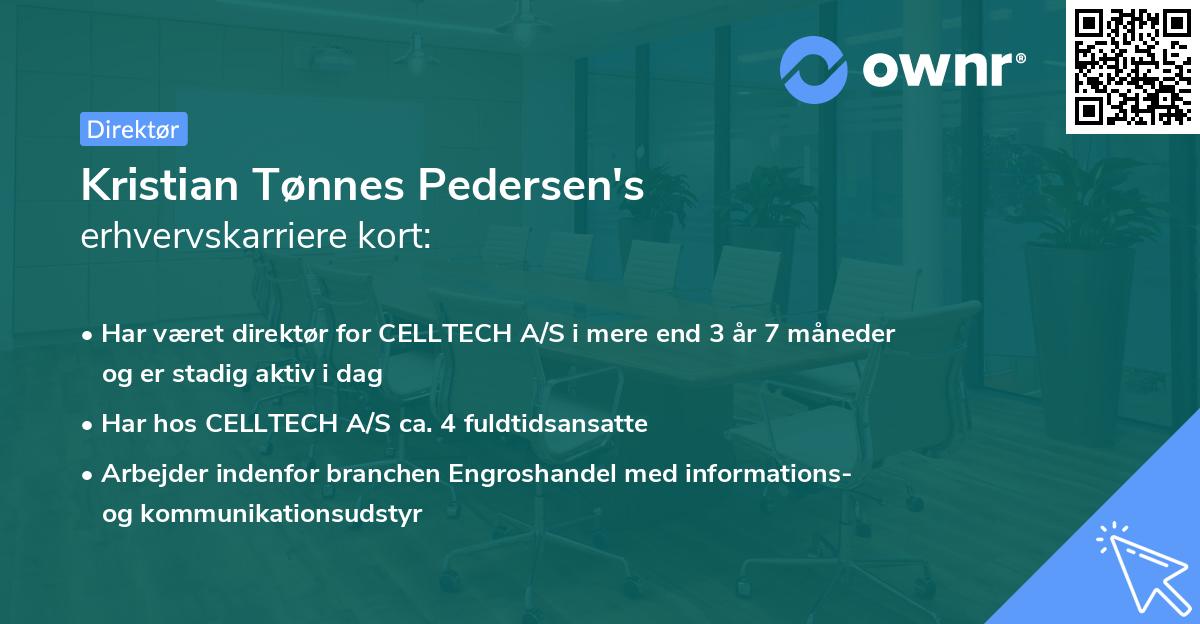 Kristian Tønnes Pedersen's erhvervskarriere kort
