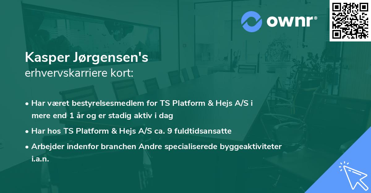 Kasper Jørgensen's erhvervskarriere kort