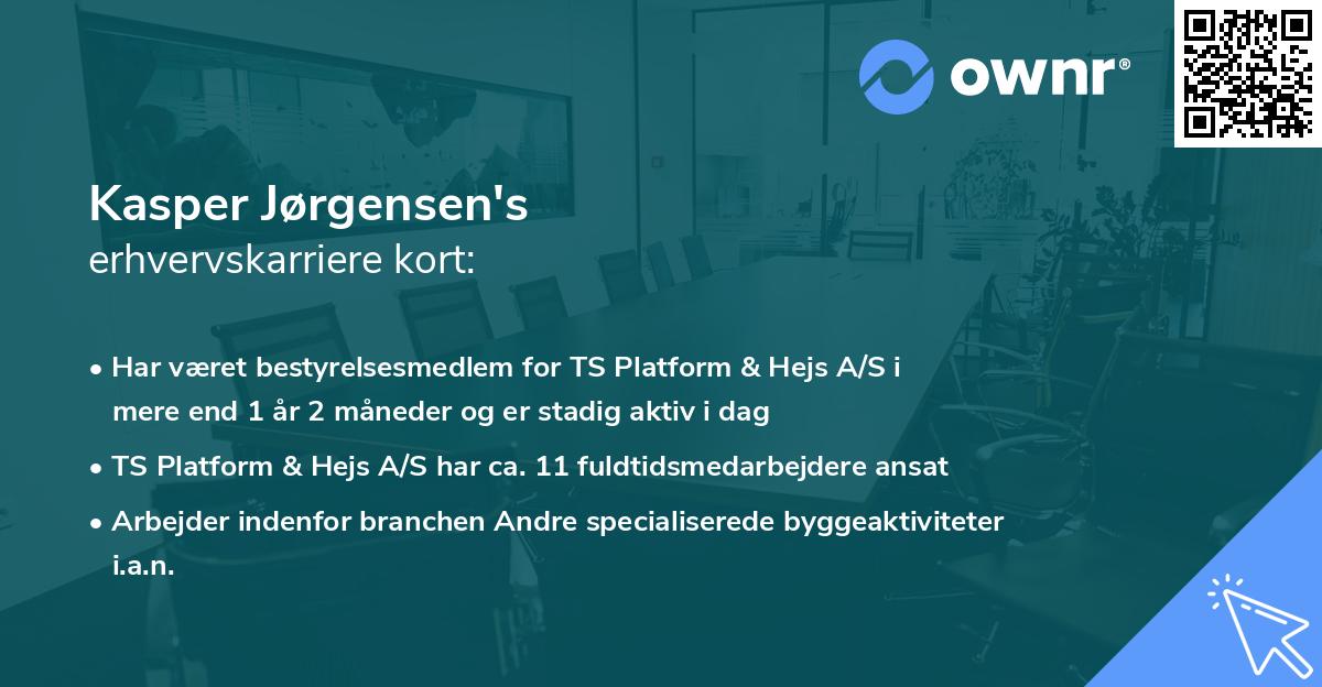 Kasper Jørgensen's erhvervskarriere kort
