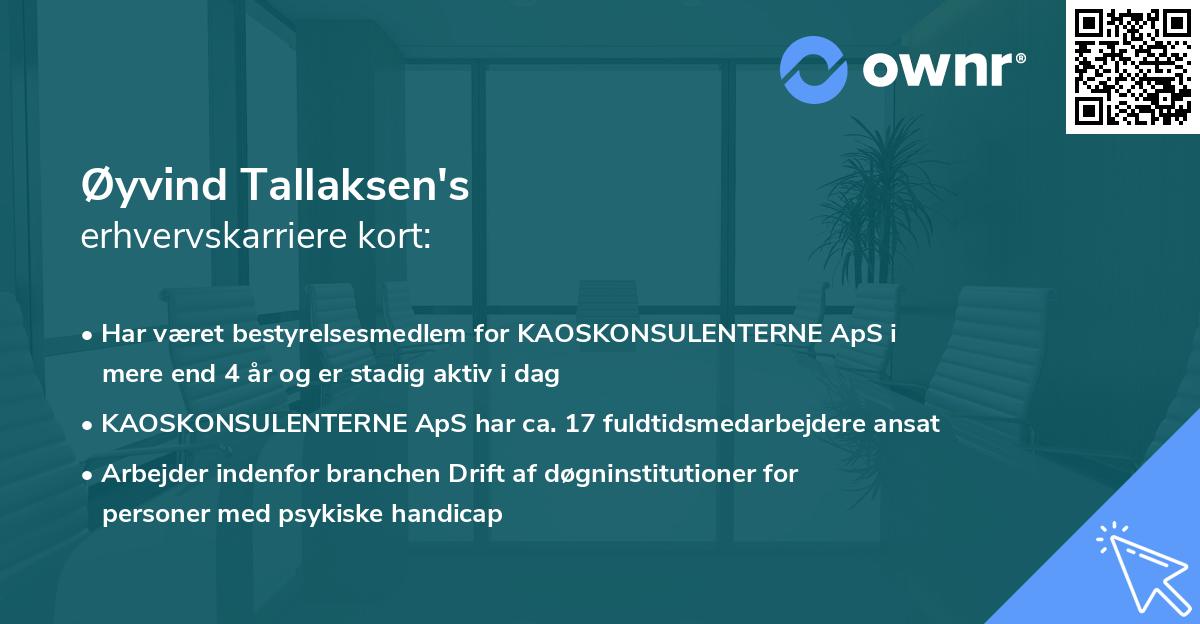 Øyvind Tallaksen's erhvervskarriere kort