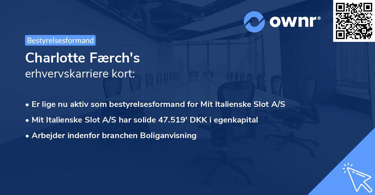 Charlotte Færch's erhvervskarriere kort