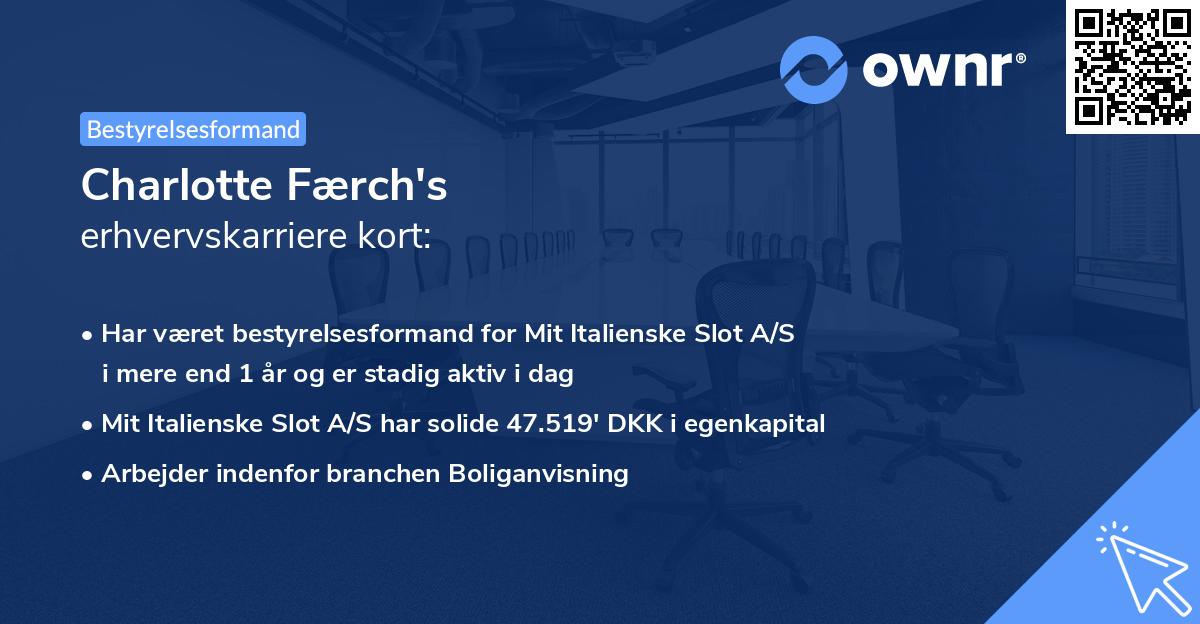 Charlotte Færch's erhvervskarriere kort