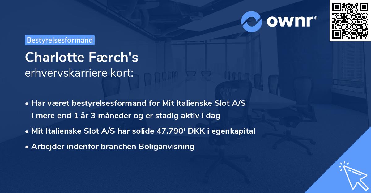 Charlotte Færch's erhvervskarriere kort