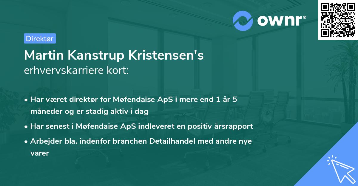 Martin Kanstrup Kristensen's erhvervskarriere kort