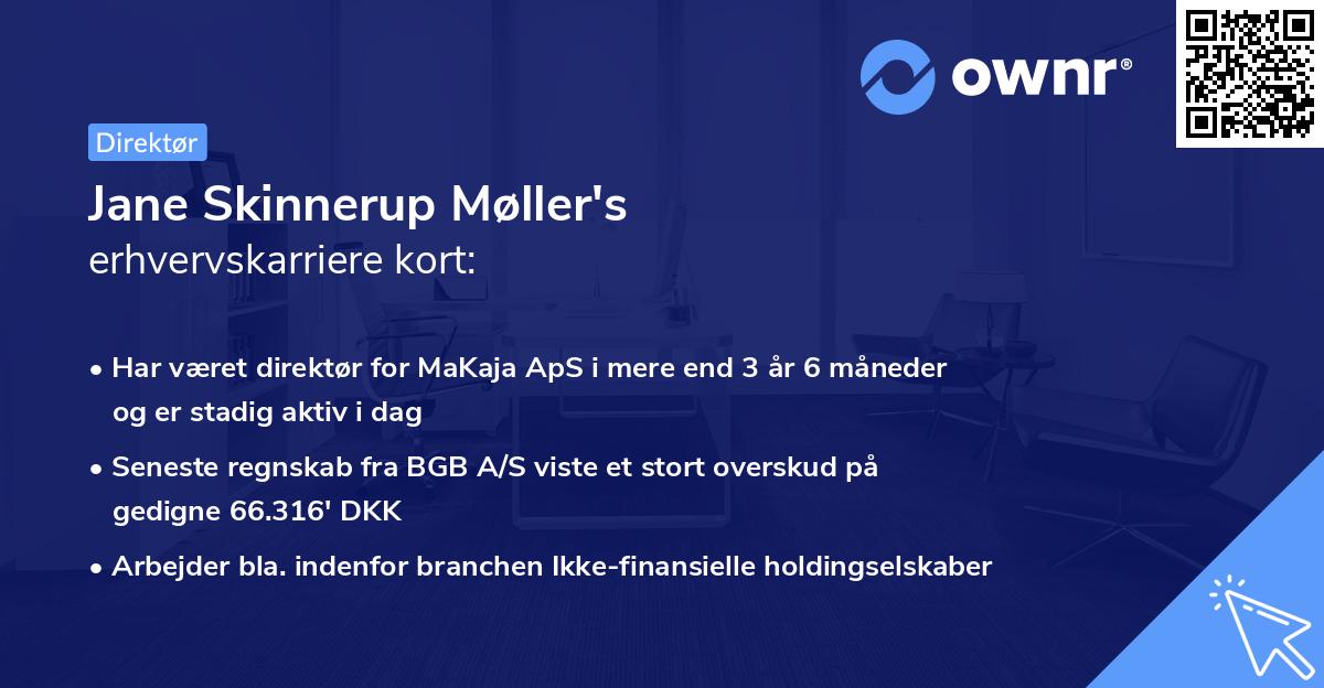 Jane Skinnerup Møller's erhvervskarriere kort
