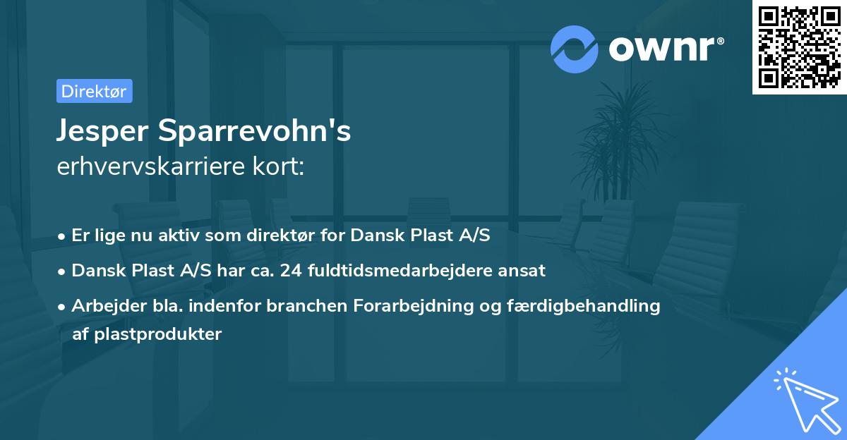 Jesper Sparrevohn's erhvervskarriere kort