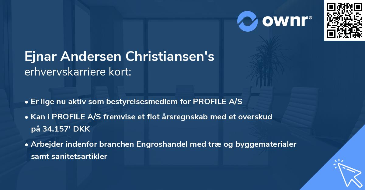 Ejnar Andersen Christiansen's erhvervskarriere kort