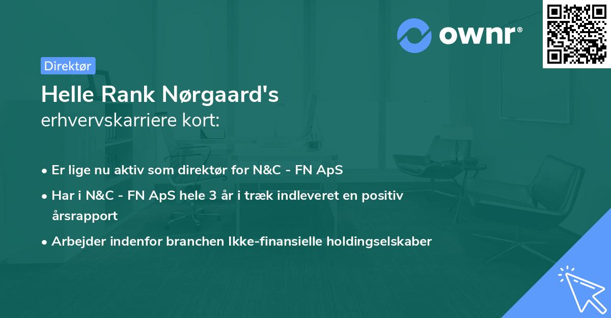 Helle Rank Nørgaard's erhvervskarriere kort
