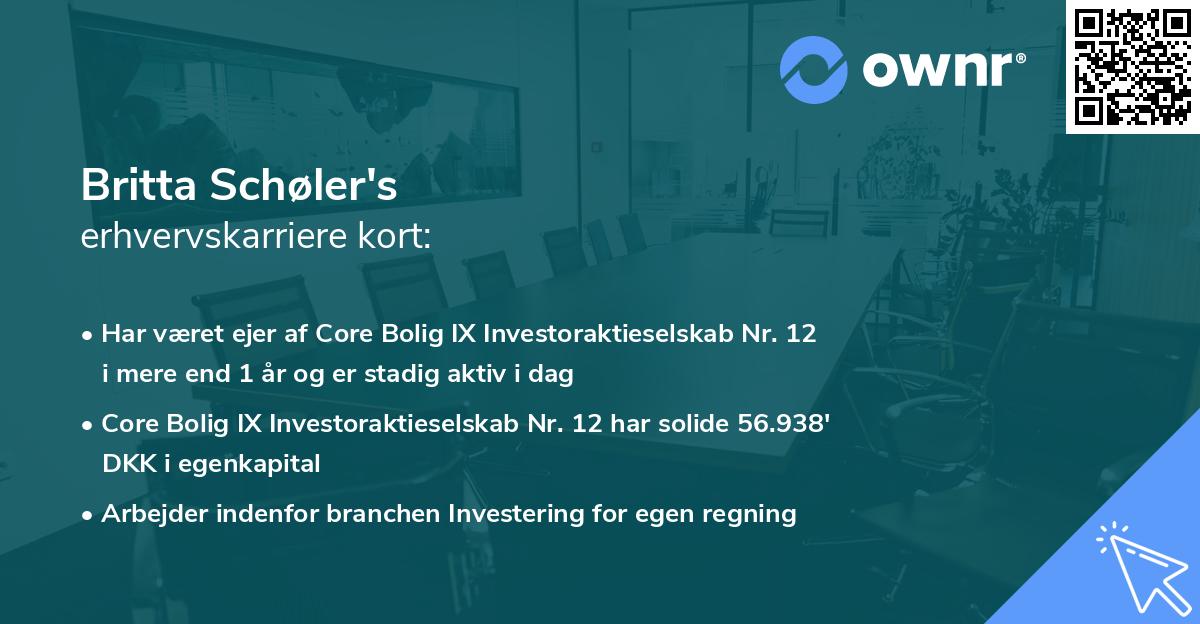 Britta Schøler's erhvervskarriere kort