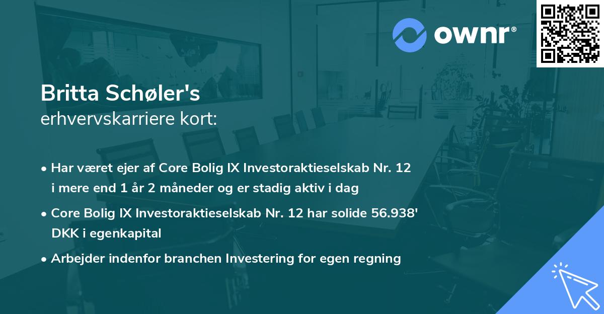 Britta Schøler's erhvervskarriere kort