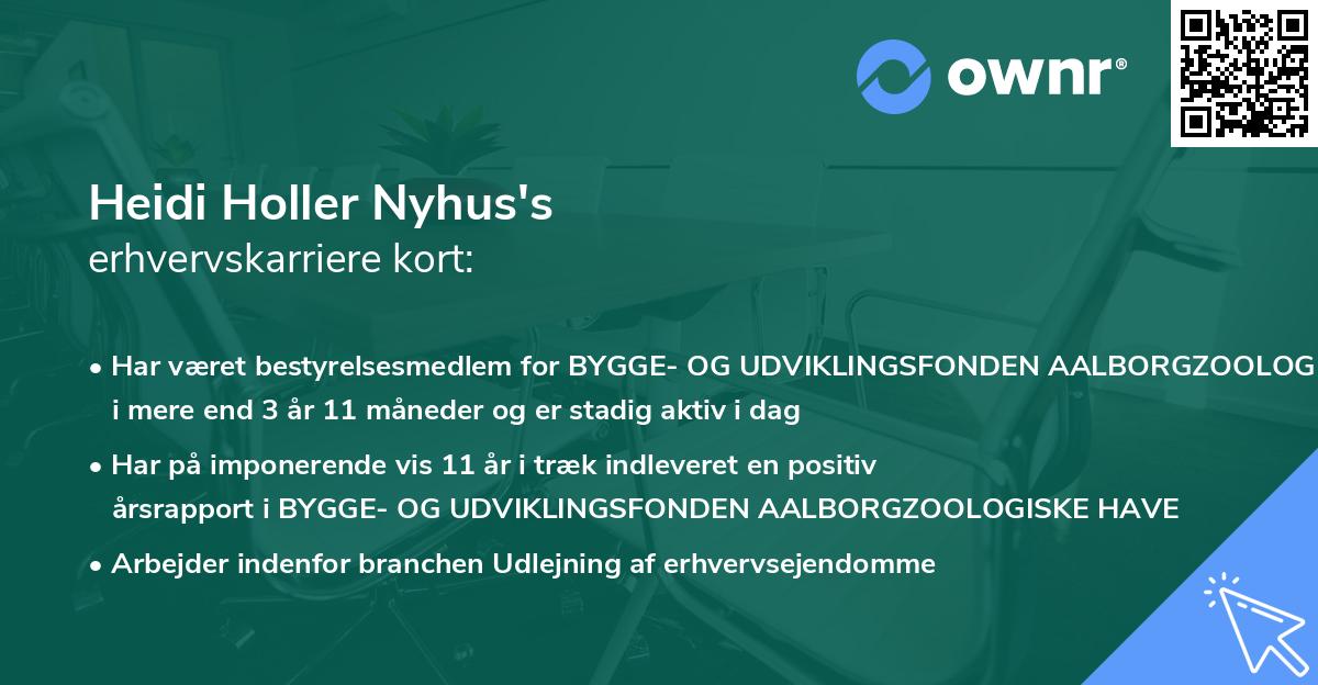 Heidi Holler Nyhus's erhvervskarriere kort